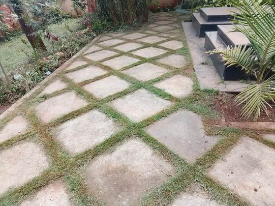 Stepping stone path with grass joints — by Kellyscappers Central